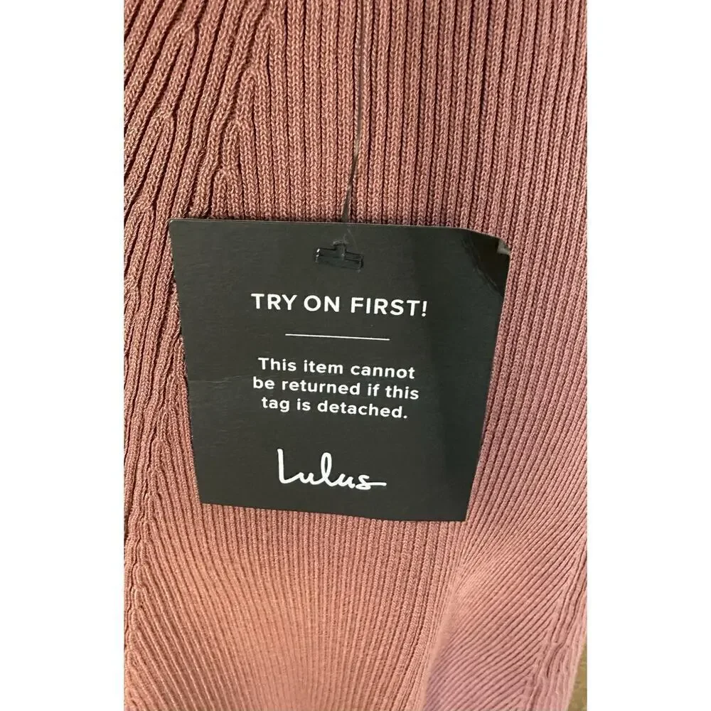 ~ NWT ~ Lulus ~ Time to Twirl Mauve Ribbed Short Sleeve Skater Mini Dress ~ XS - Picture 5 of 7